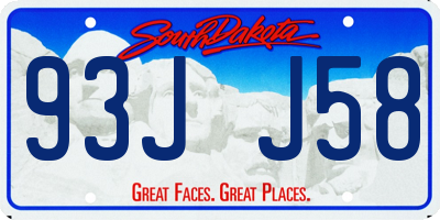 SD license plate 93JJ58