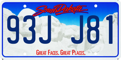SD license plate 93JJ81