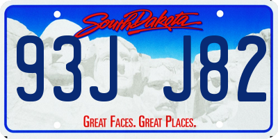 SD license plate 93JJ82