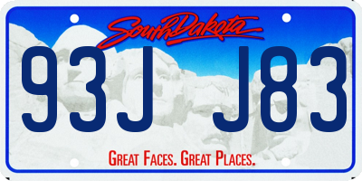 SD license plate 93JJ83