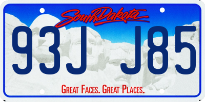 SD license plate 93JJ85
