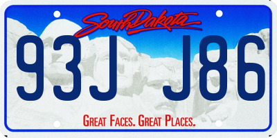 SD license plate 93JJ86