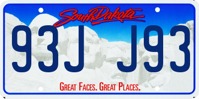 SD license plate 93JJ93