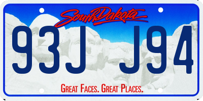 SD license plate 93JJ94