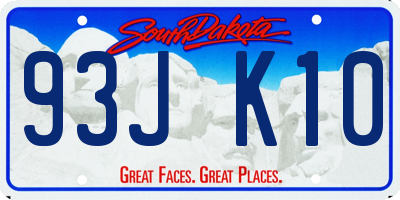 SD license plate 93JK10