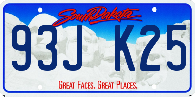 SD license plate 93JK25