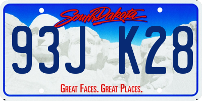 SD license plate 93JK28