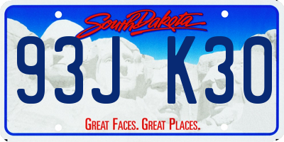 SD license plate 93JK30