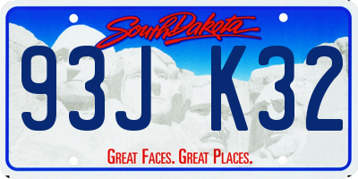 SD license plate 93JK32