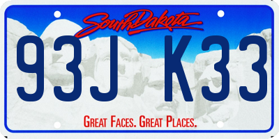 SD license plate 93JK33