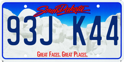 SD license plate 93JK44