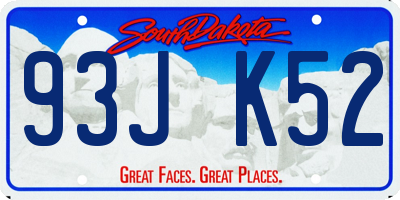SD license plate 93JK52