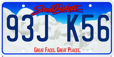SD license plate 93JK56