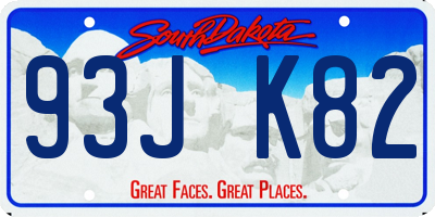 SD license plate 93JK82