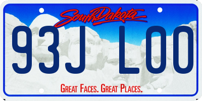 SD license plate 93JL00