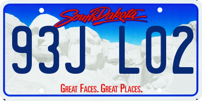 SD license plate 93JL02