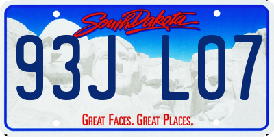 SD license plate 93JL07