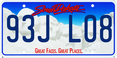 SD license plate 93JL08