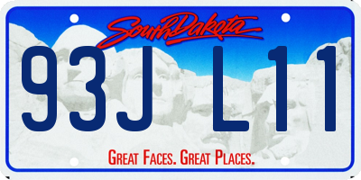 SD license plate 93JL11