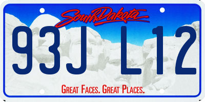 SD license plate 93JL12