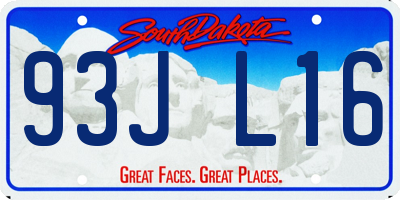 SD license plate 93JL16