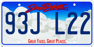 SD license plate 93JL22