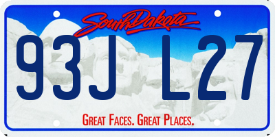 SD license plate 93JL27