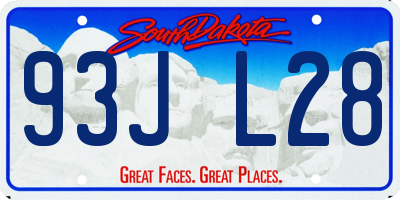 SD license plate 93JL28