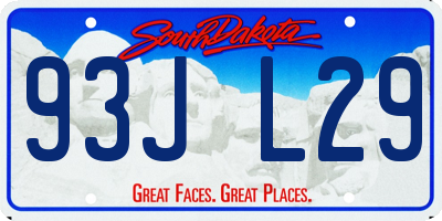 SD license plate 93JL29
