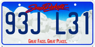SD license plate 93JL31