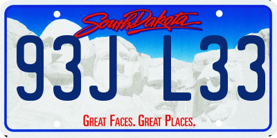 SD license plate 93JL33
