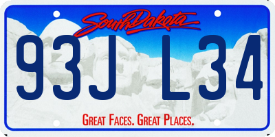 SD license plate 93JL34
