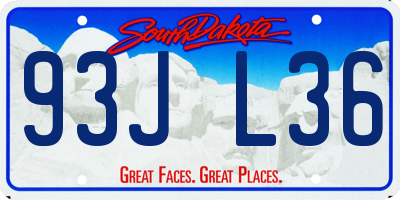 SD license plate 93JL36