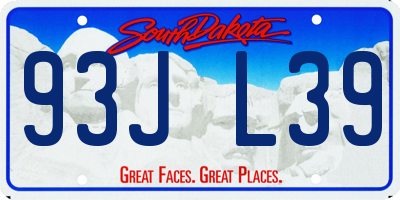 SD license plate 93JL39