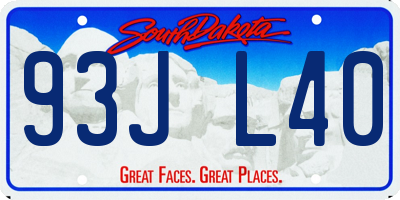 SD license plate 93JL40