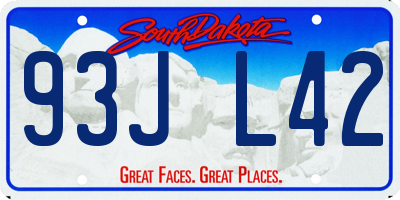 SD license plate 93JL42