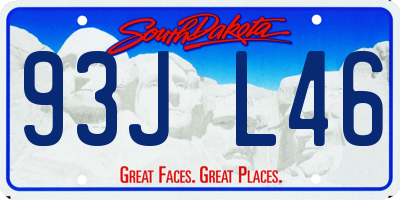SD license plate 93JL46