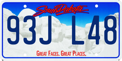 SD license plate 93JL48