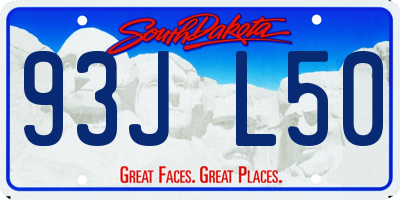 SD license plate 93JL50