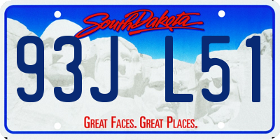 SD license plate 93JL51