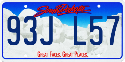 SD license plate 93JL57