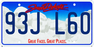 SD license plate 93JL60