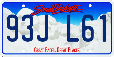 SD license plate 93JL61