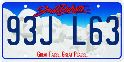 SD license plate 93JL63