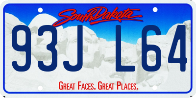 SD license plate 93JL64