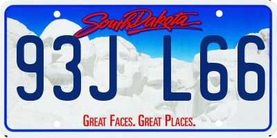 SD license plate 93JL66