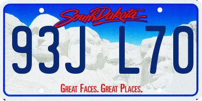 SD license plate 93JL70
