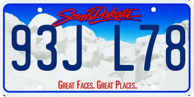 SD license plate 93JL78