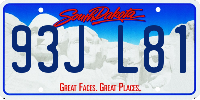 SD license plate 93JL81