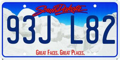 SD license plate 93JL82